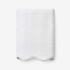 Scalloped Edge Bath Towel - White