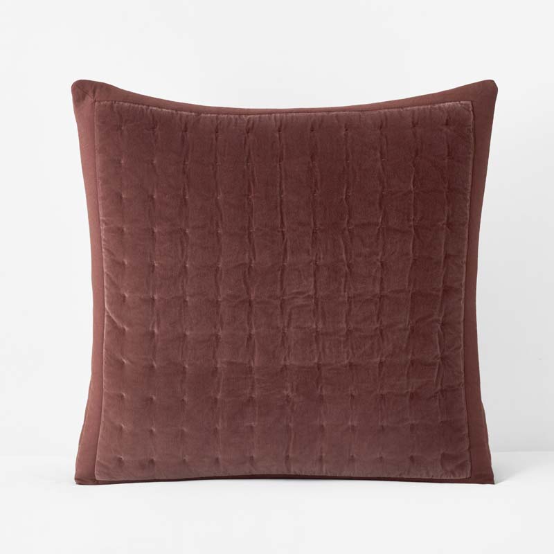Tufted Stitch Velvet Quilted Sham - Bordeaux, Euro