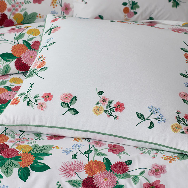 Dahlia Decorative Square Pillow Cover - White Multi, 26 in. x 26 in.