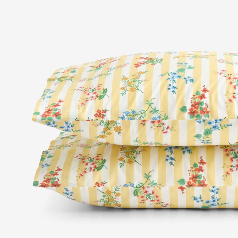 Amelia Classic Cool Cotton Percale Pillowcase Set - Buttercup, King