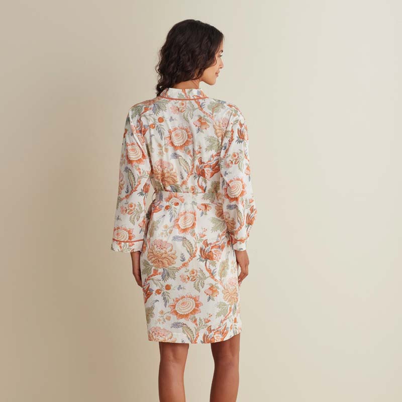 Printed Voile Women's Kimono Robe - Wild Bloom, XL/XXL