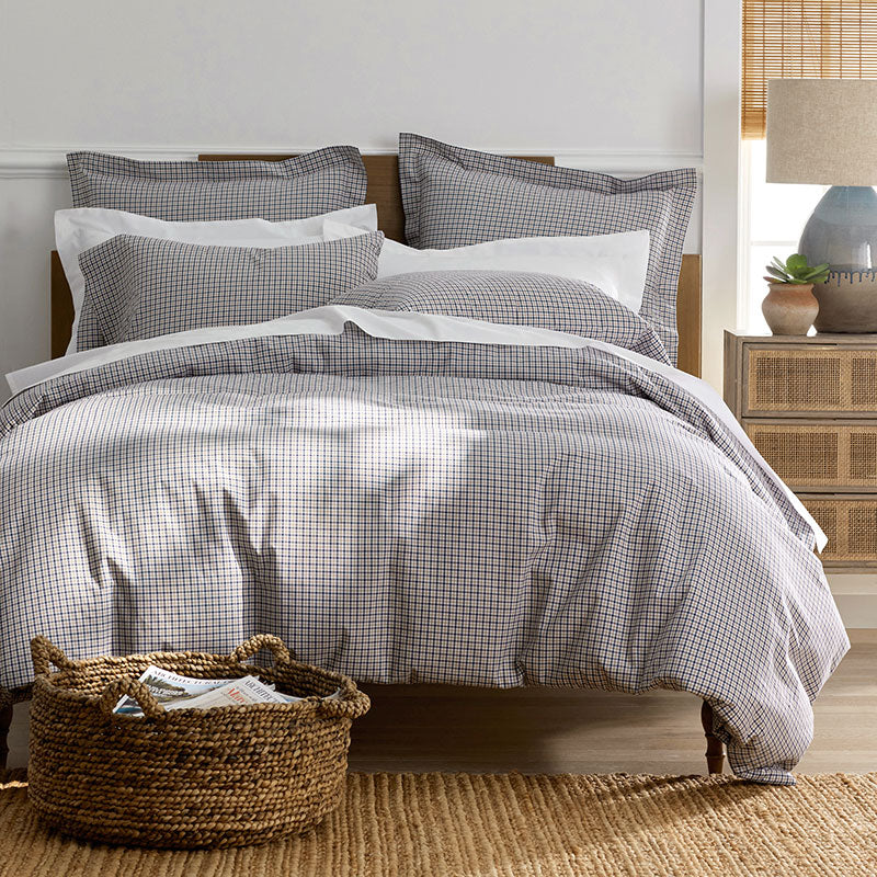 Classic Stripes and Plaids Cool Yarn-Dyed Cotton Percale Pillowcase Set - Mini Check Multi, King