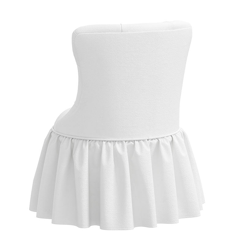 Velvet Ruffle Chair - White