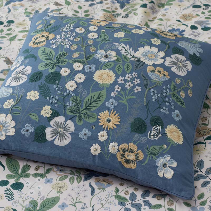 Strawberry Fields Decorative Square Pillow Cover - Green