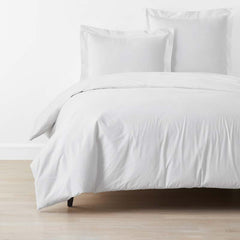 Solid Garment Washed Cotton Percale Duvet Cover - White, King/Cal. King