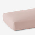 Solid Garment Washed Cotton Percale Fitted Bed Sheet - Rose, Queen