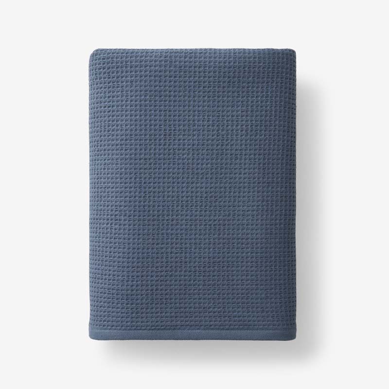Waffle Bath Towel - Denim Blue