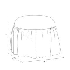 Velvet Ruffle Ottoman - White