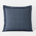 Classic Stripes and Plaids Cool Yarn-Dyed Cotton Percale Sham - Windowpane White/Navy, Euro