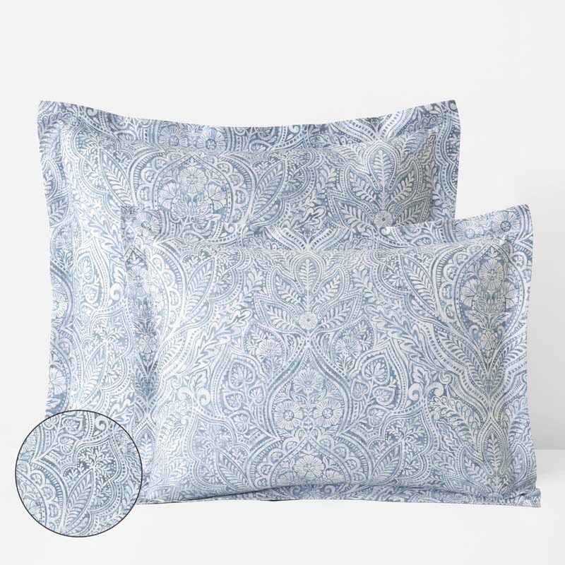 Paisley Grace Floral Premium Smooth Wrinkle-Free Sateen Sham - Blue, King