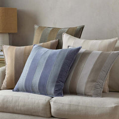 Velvet Linen Stripe Decorative Square Pillow Cover - Gray, 20 in. x 20 in.