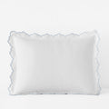 Embroidered Scallop Classic Smooth Sateen Solid Sham - Light Blue, King