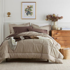Classic Cool Cotton Percale Comforter - Cocoa, King/Cal King