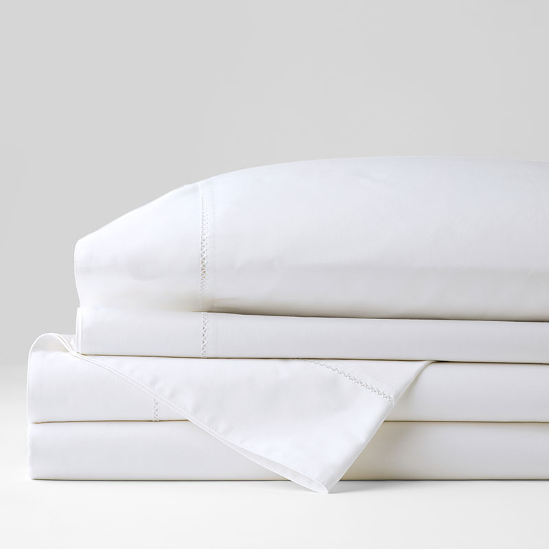 Premium Smooth Organic Cotton Sateen Bed Sheet Set - White, Full