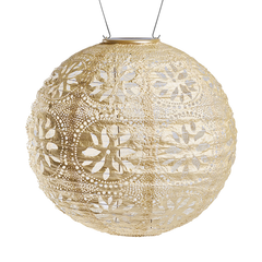 Soji™ Stella Boho Solar Outdoor Lantern - Pearl