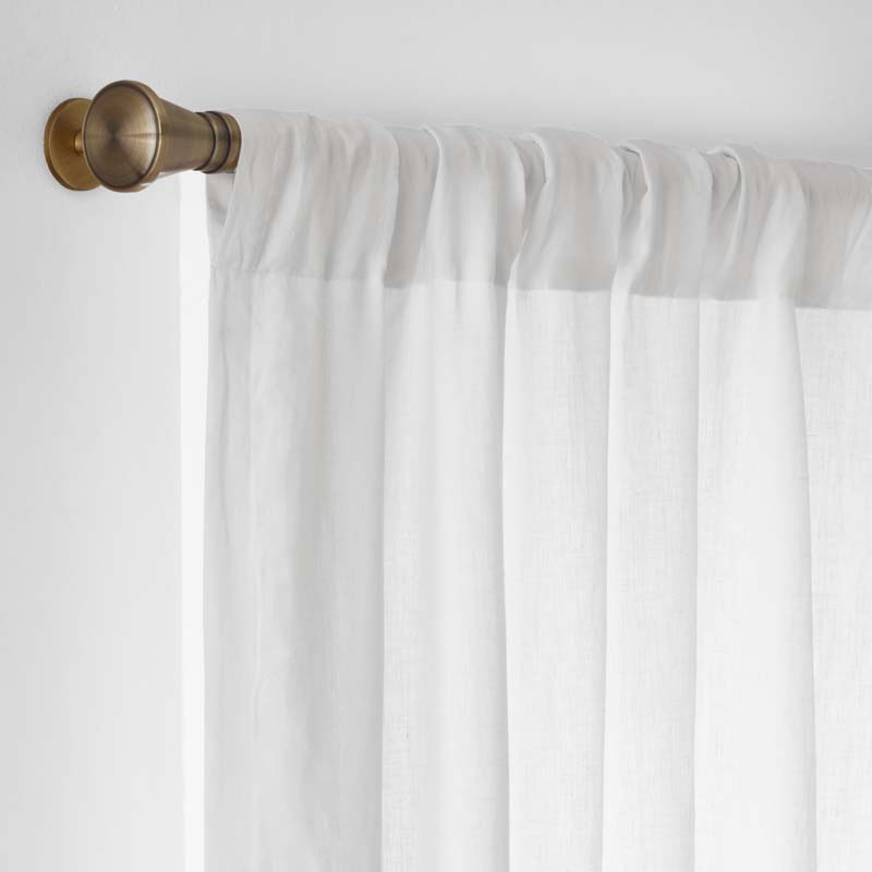 Linen Window Curtain - White, 63 in.