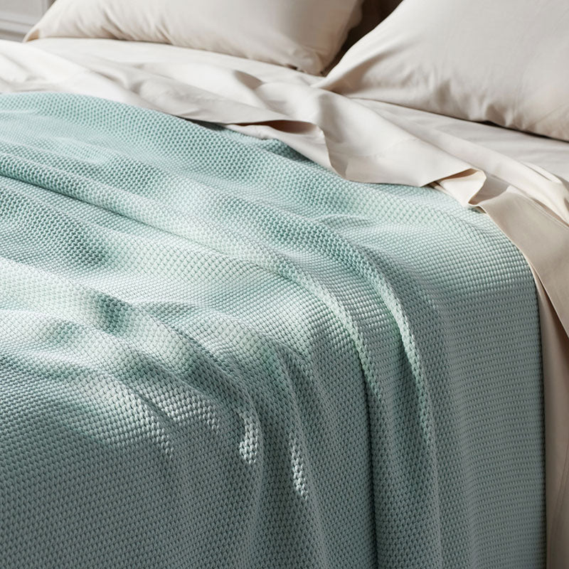 Garter Stitch Blanket - Cloud Blue, King/Cal. King