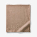 Premium Breathable Washed Linen Solid Flat Bed Sheet - Light Clay, King/Cal King