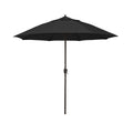 Round Outdoor Patio Umbrella, Aluminum with Auto Tilt Crank - Bronze Finish, Black, 7.5'