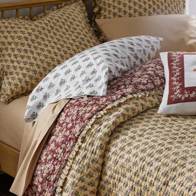 Suhana Reversible Ruffle Quilted Sham - Brick, Standard