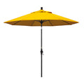 Round Outdoor Patio Umbrella, Fiberglass with Twist Tilt - Black Finish, Sunflower, 9'