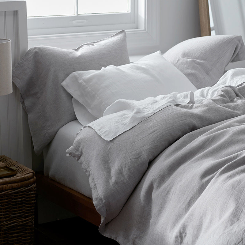 Premium Breathable Relaxed Chambray Linen Sham - Gray, King