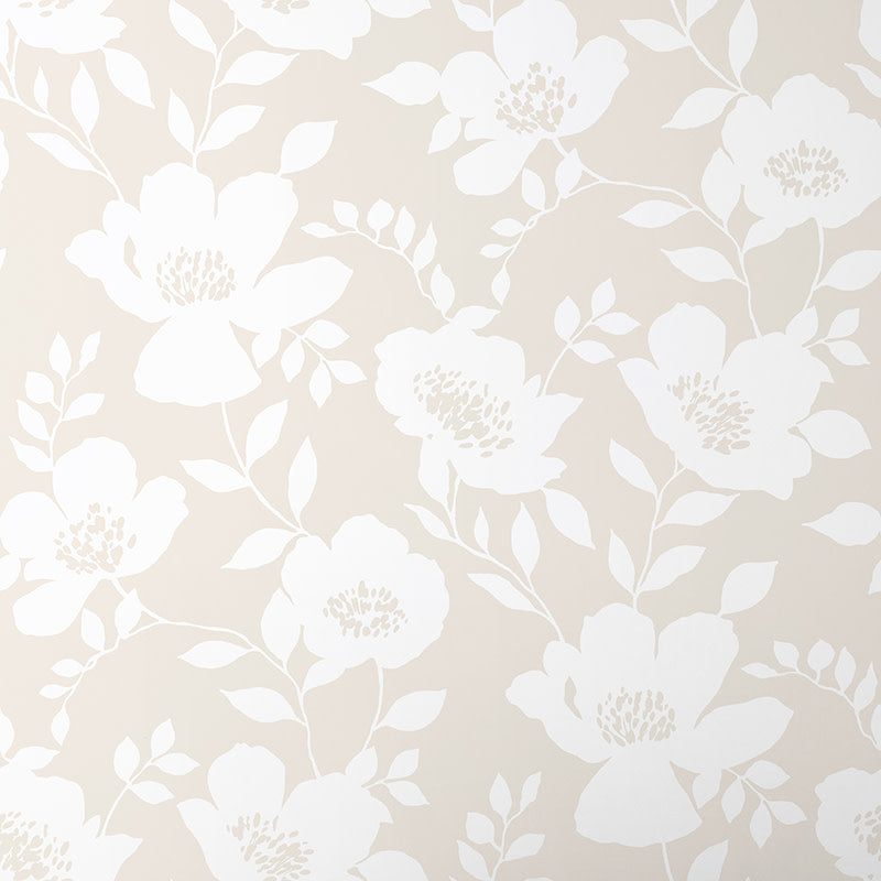 Ava Traditional Wallpaper - Floral Natural, Roll