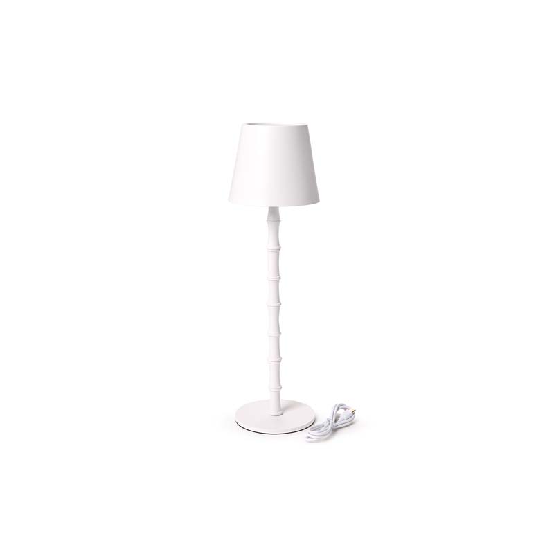 Bamboo Cordless LED Table Lamp - White