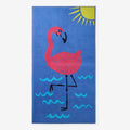 Cotton Terry Beach Towel - Flamingo