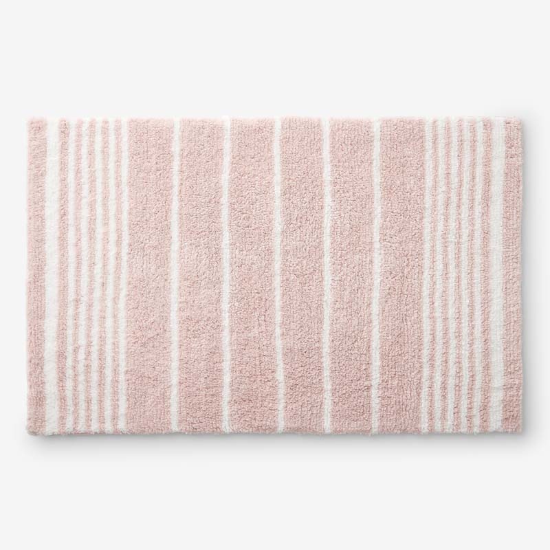 Plush Spa Stripe Bath Rug - Dark Rose Quartz, 17 in. x 24 in.