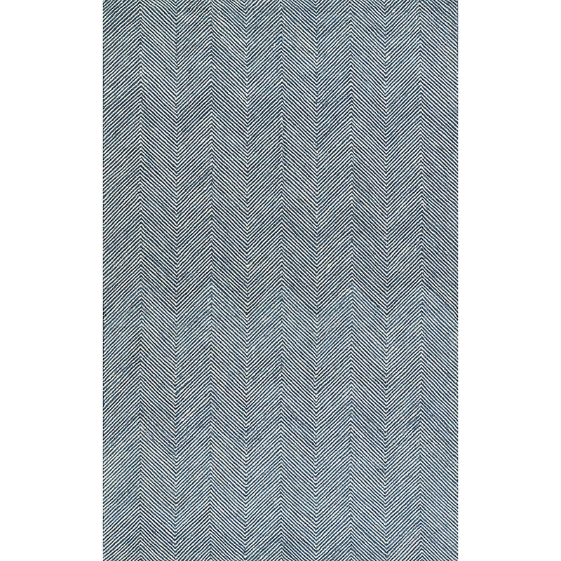 Herringbone Hand Tufted Wool Rug - Denim, 8' x 10'