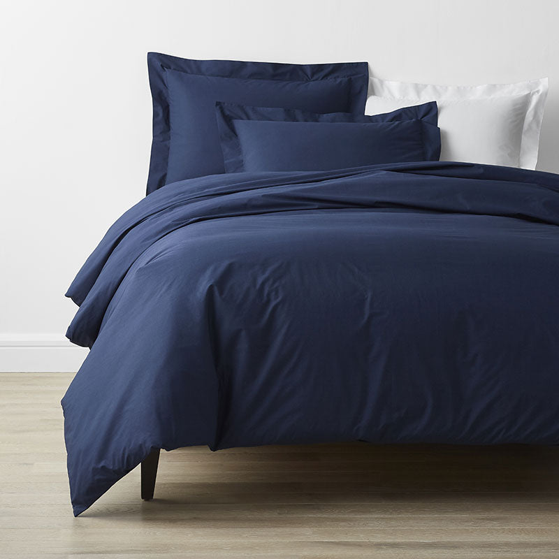 Classic Cool Cotton Percale Bed Duvet Cover - Navy, Twin XL