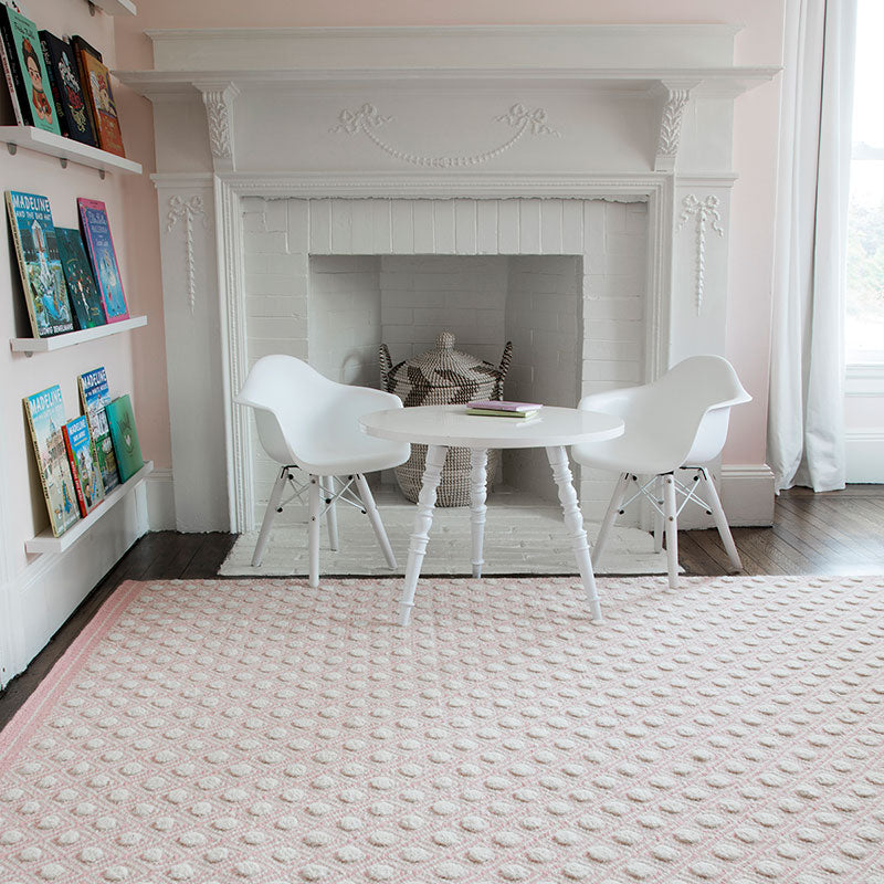 Dot Handwoven Wool Rug - Pink, 5' x 8'