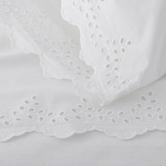 Eyelet Classic Cool Cotton Percale Solid Bed Skirt - White, Twin