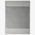 Chenille Border Stripe Handwoven Reversible Rug - Gray, 8' x 10'