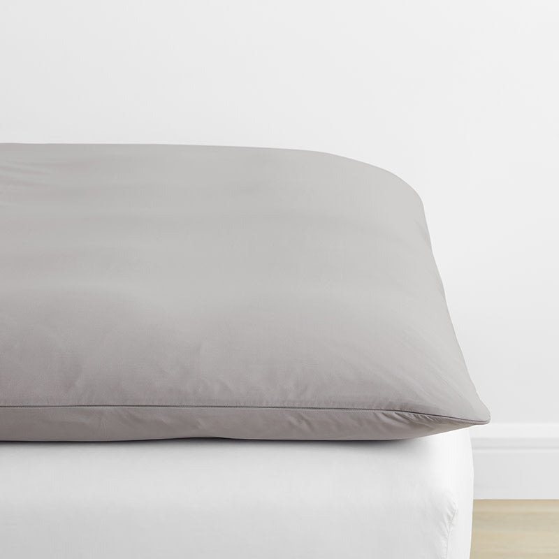 Classic Cool Cotton Percale Mattress Topper Cover - Gray Smoke, Twin XL