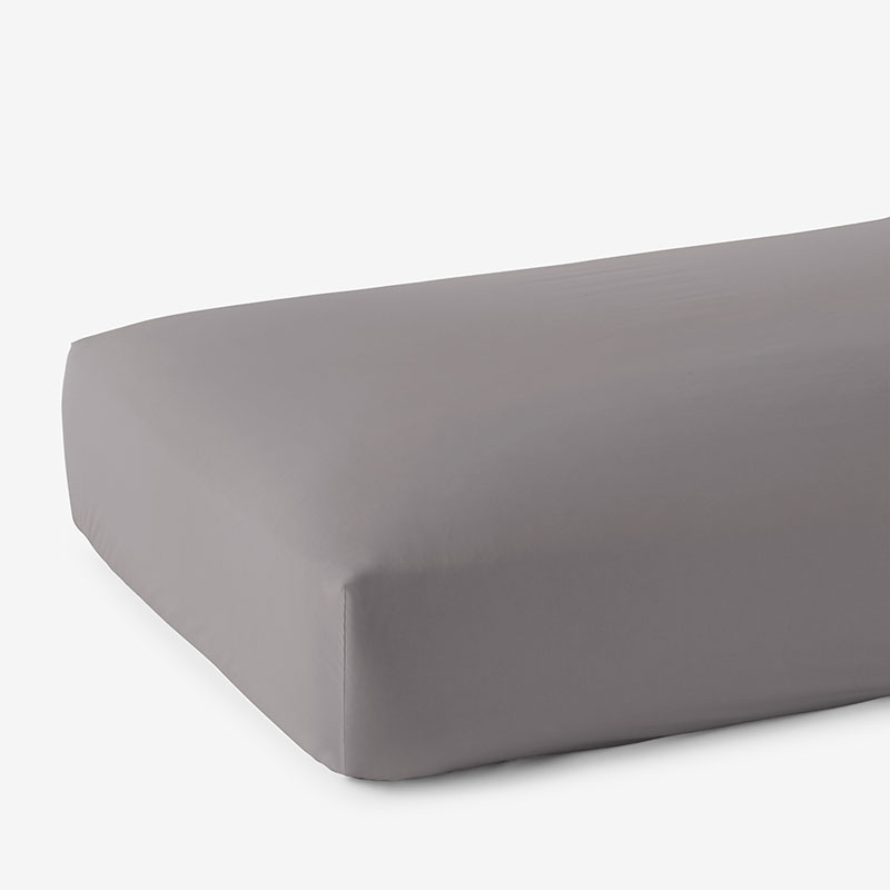 Premium Smooth Supima® Cotton Wrinkle-Free Sateen Fitted Bed Sheet - Silver, Deep Pocket King