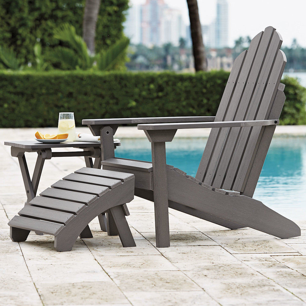 Adirondack Folding Ottoman - Gray
