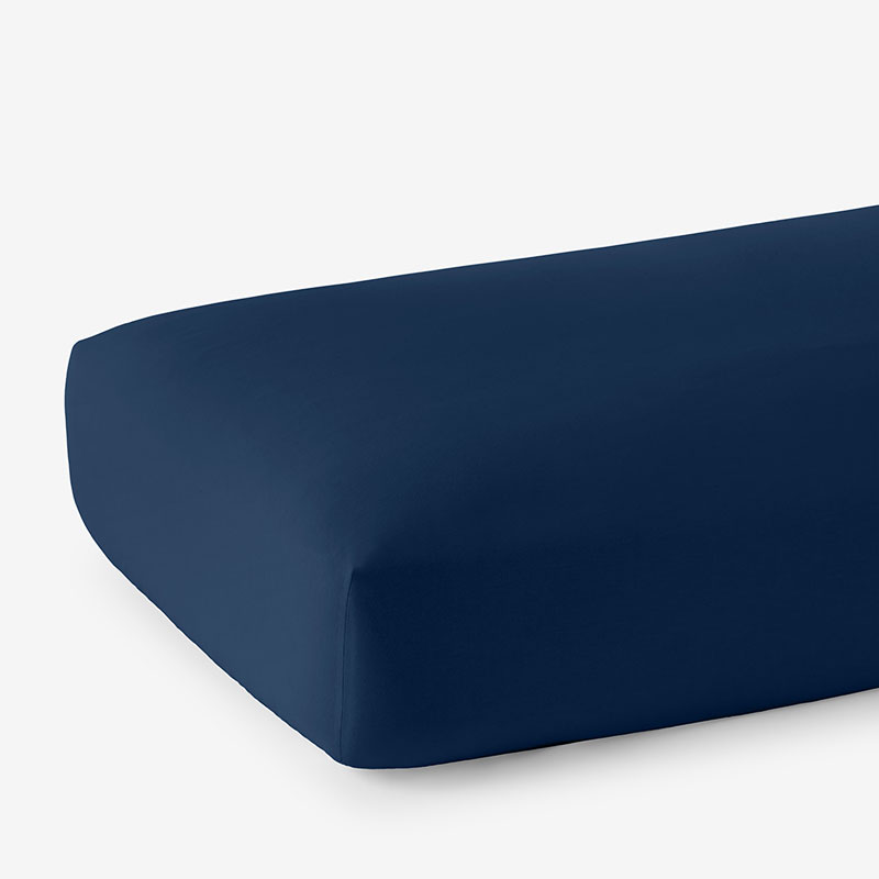 Premium Ultra-Cozy Cotton Velvet Flannel Fitted Bed Sheet - Navy, Full