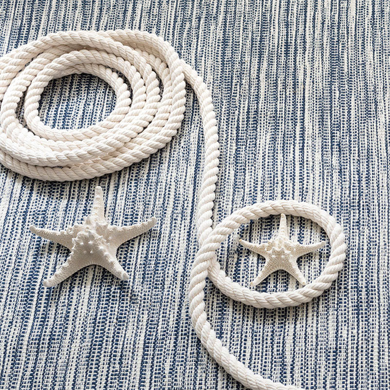 Tideline Handwoven Indoor/Outdoor Rug - Navy, 2' 6" x 8' Runner