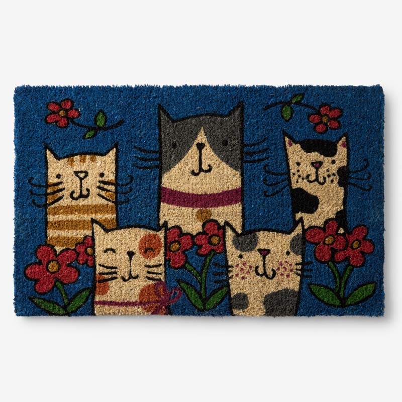 Summer Novelty Coir Doormat - Cat, 24 in. x 36 in.