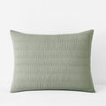 Premium Breathable Washed Linen Solid Quilted Sham - Moss, Standard