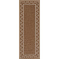Wave Border Outdoor Rug -  Natural, 2' 7" W x 7' 6" Runner
