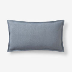 Linen Decorative Lumbar Pillow Cover - Slate Blue, 12 in. x 21 in.
