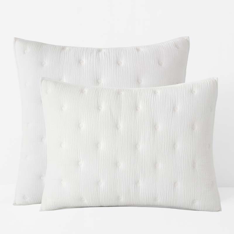Gauze Deco Quilted Sham - Off White, Euro