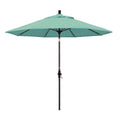 Round Outdoor Patio Umbrella, Fiberglass with Twist Tilt - Bronze Finish, Spectrum Mist, 9'