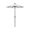 6' Round Outdoor Patio Umbrella, Aluminum with Push Button Tilt - Bronze Finish, Natural