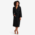 Pima Cotton Kimono Robe - Black, L