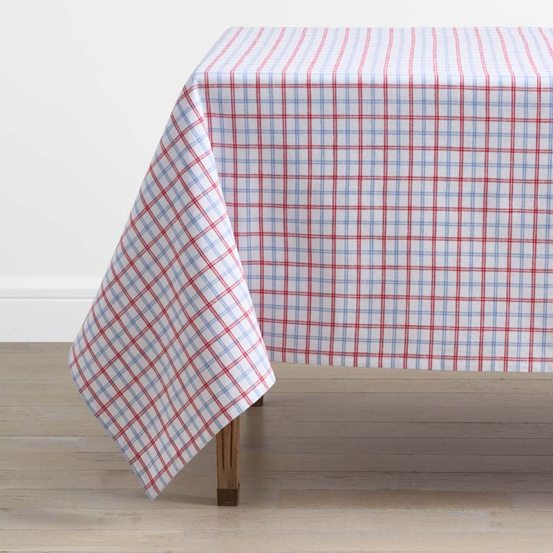 Classic Plaids Yarn-Dyed Tablecloth - Graph Plaid Red, 70 in. x 108 in.