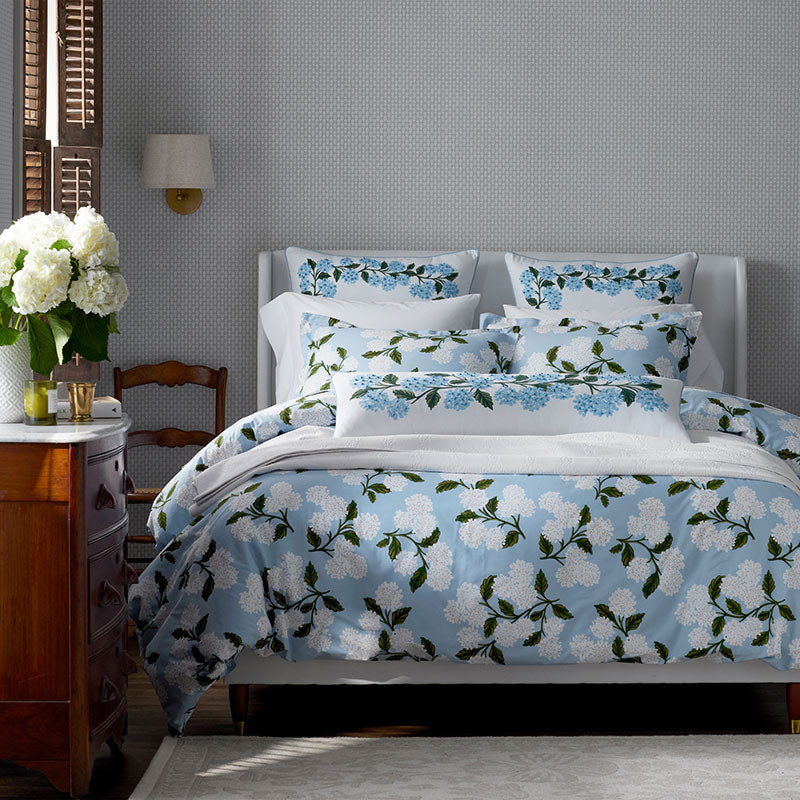 Hydrangea Classic Cool Cotton Percale Comforter - Powder Blue, Full